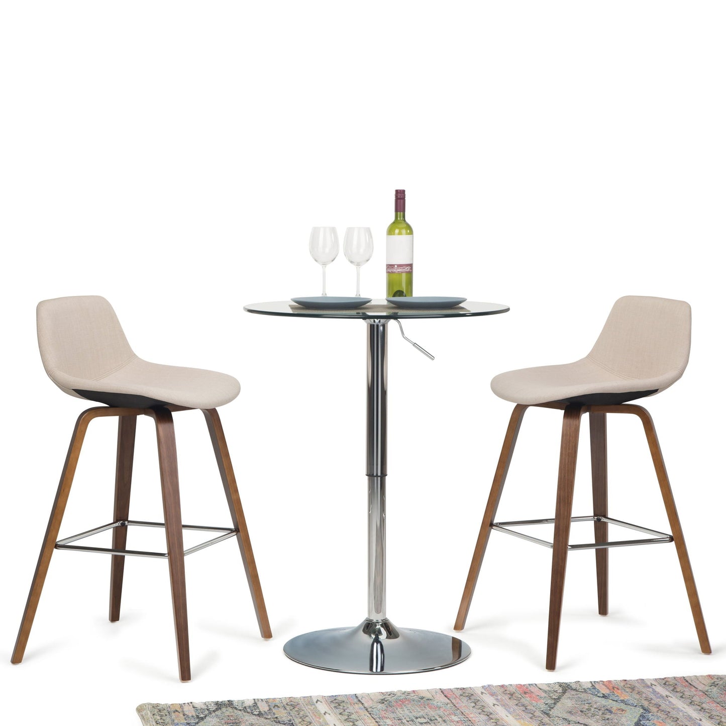 Randolph Bentwood counter stools set of 2, beige seats, wood legs by Unique Piece Furniture on Tampa Home & Garden Store