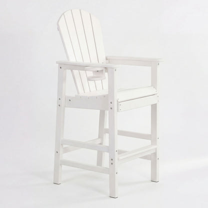 White Bar Height Adirondack Chair and Cup Holder