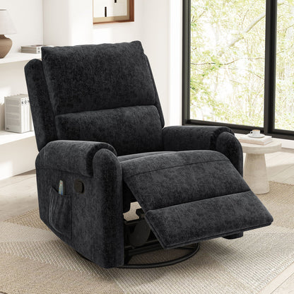 Manual recliner massage chair with swivel rocker, 8 massage modes, side pocket on Tampa Home & Garden Store