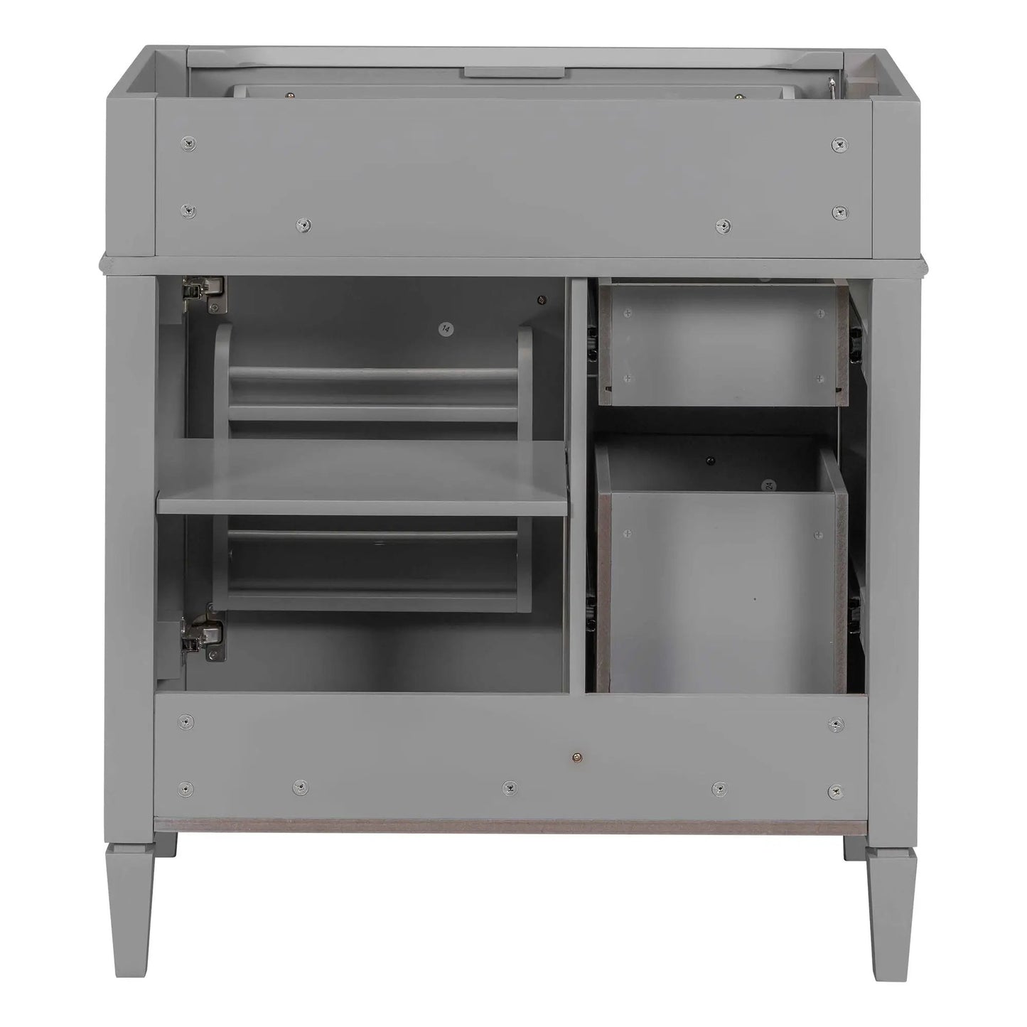 Bathroom vanity base with 2 drawers and tip-out drawer in gray by Unique Piece Furniture on Tampa Home & Garden Store