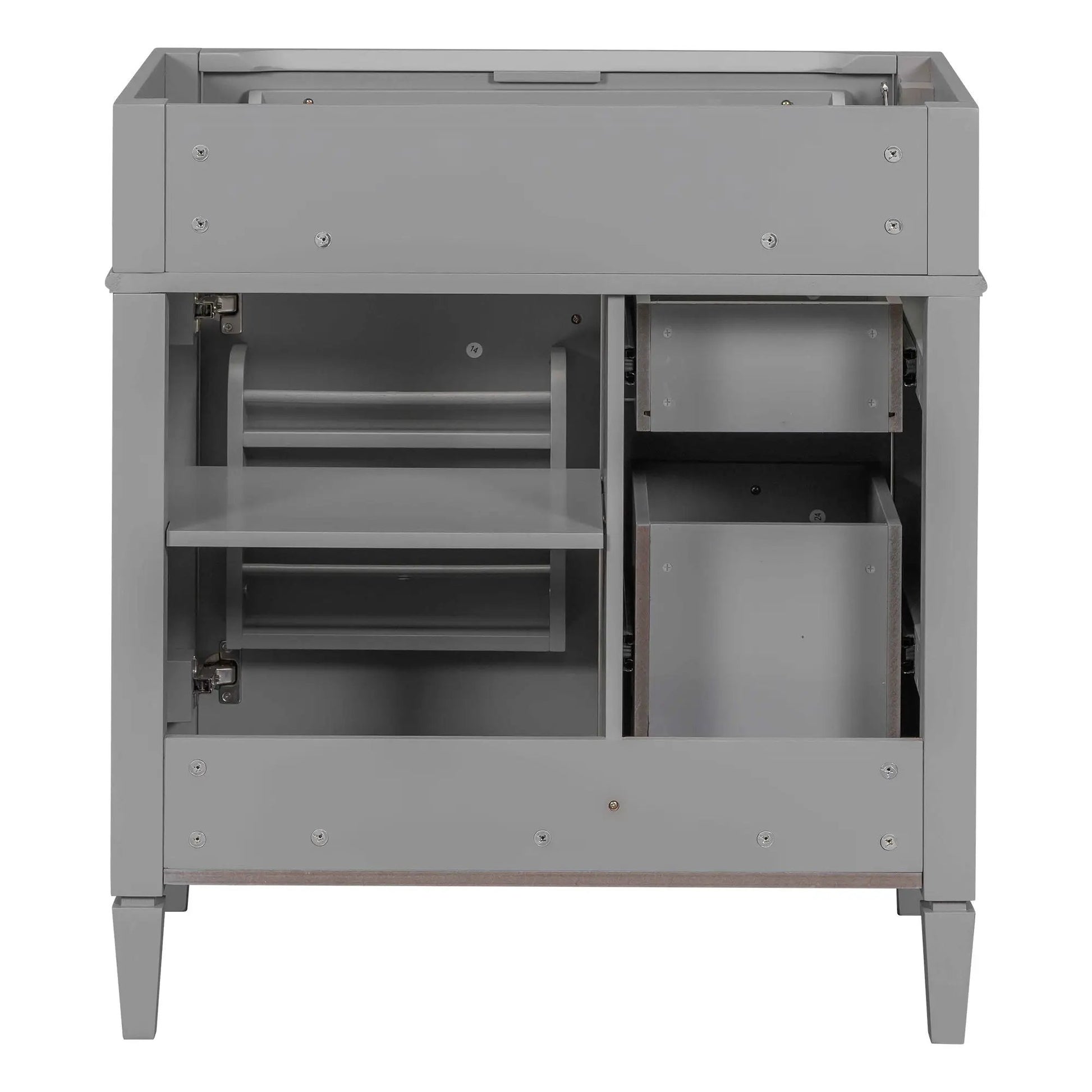 Bathroom vanity base with 2 drawers and tip-out drawer in gray by Unique Piece Furniture on Tampa Home & Garden Store