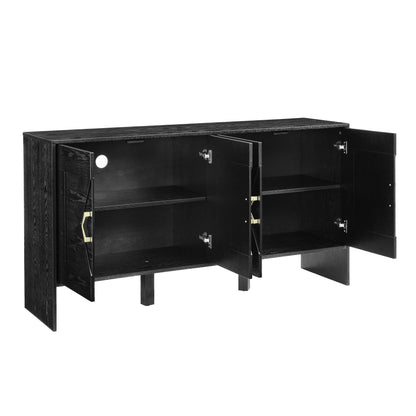 60in mid-century modern sideboard buffet with storage in black by HouseOfZazla on Tampa Home & Garden Store