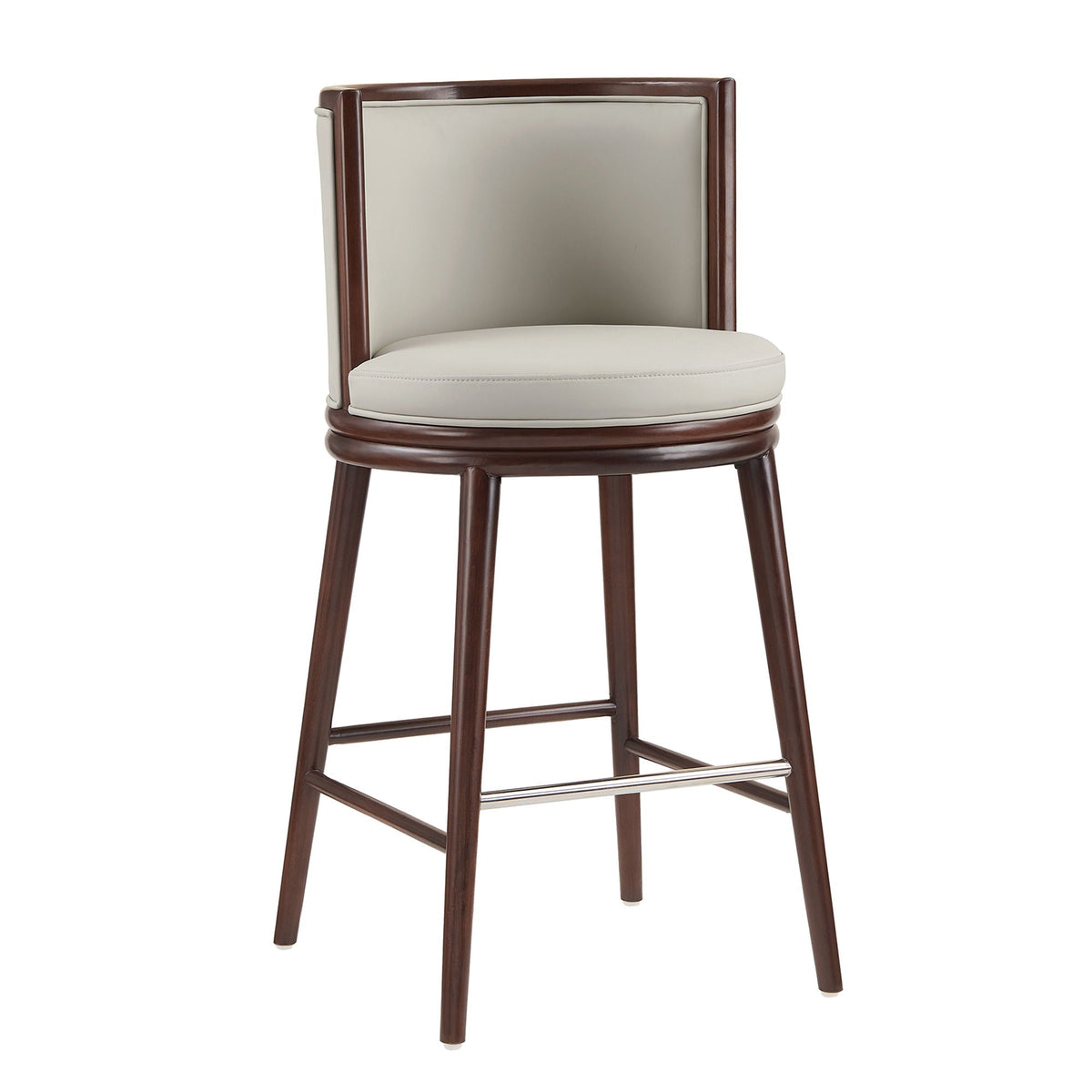 Evalyn Barstool, HouseOfZazla, bar-height 28–30, dark wood frame with cream upholstery on Tampa Home & Garden Store