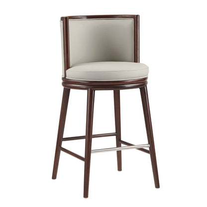 Evalyn Barstool, HouseOfZazla, bar-height 28–30, dark wood frame with cream upholstery on Tampa Home & Garden Store