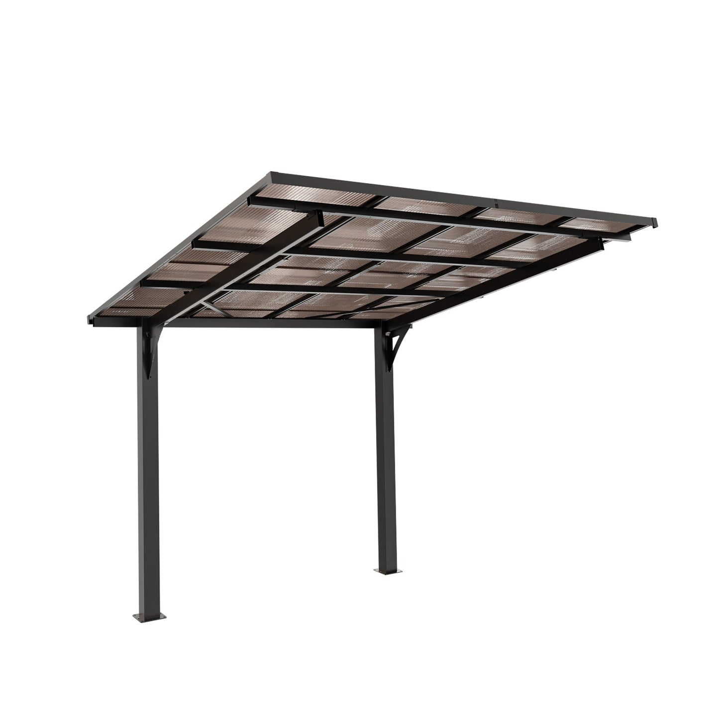8x8ft Steel Carport And Sloped Polycarbonate Roof