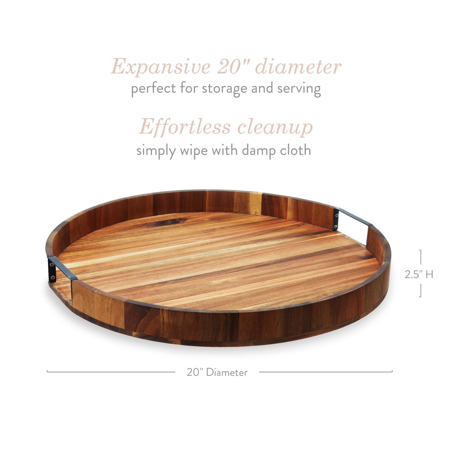 Acacia Wood Lazy Susan For Kitchen And Dining