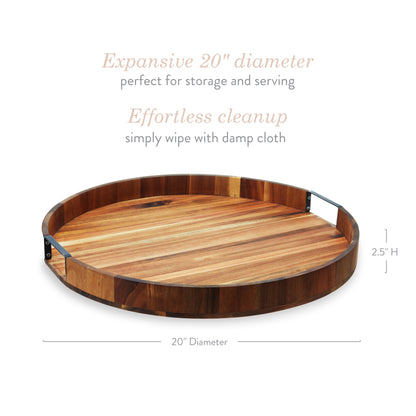 Acacia Wood Lazy Susan For Kitchen And Dining