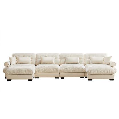 Oversized Modular Sofa with Movable Ottoman