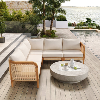 Kirkby 5 Seater Acacia Wood Sofa For The Garden