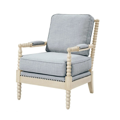 Arm Chair With Back Spindle Design and Cushions