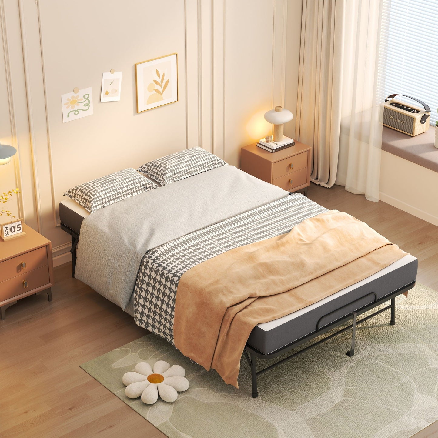 Twin Wide Memory Foam Bed and Rollaway Cot