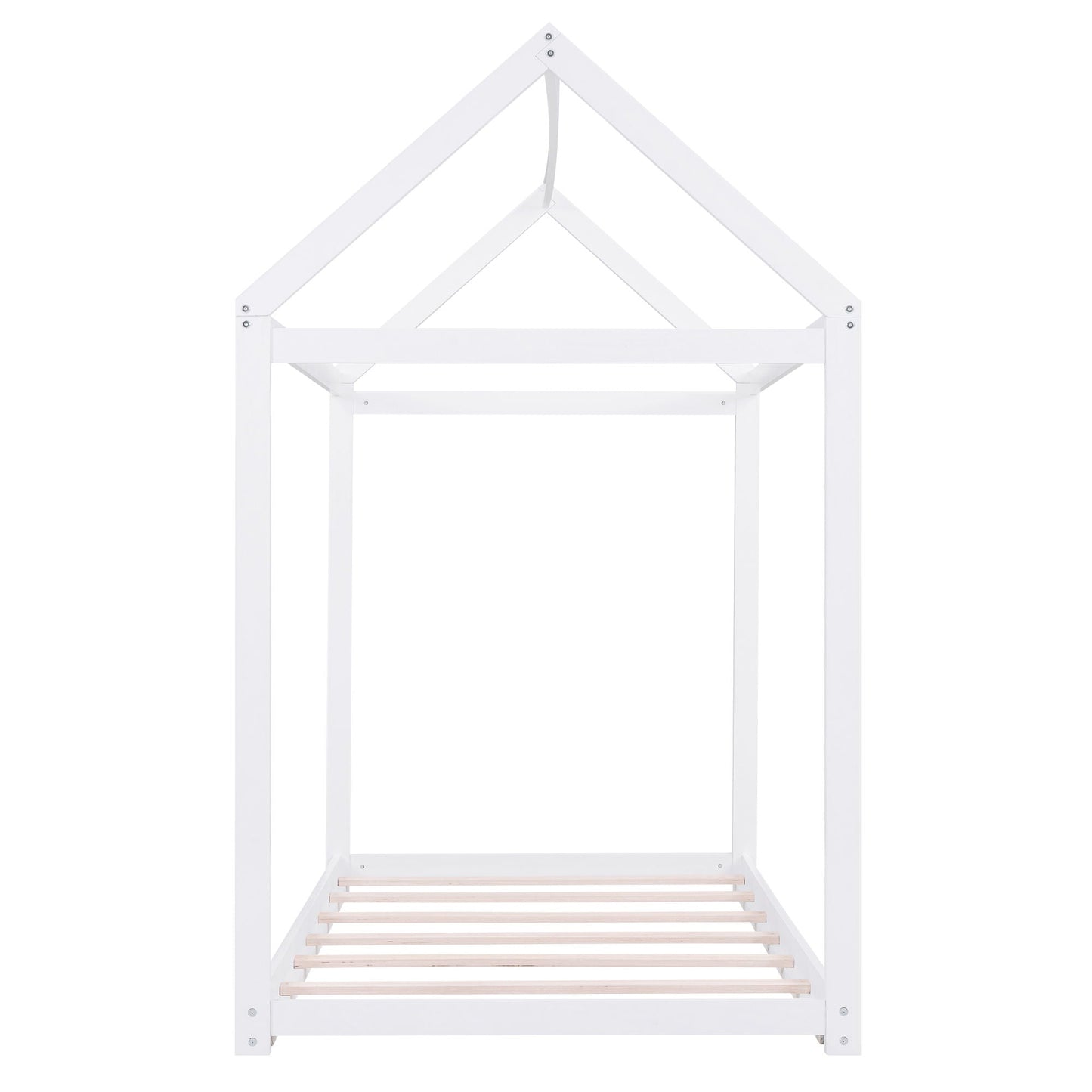 Wooden House Shaped Bed for Kids Safe Pine Wood