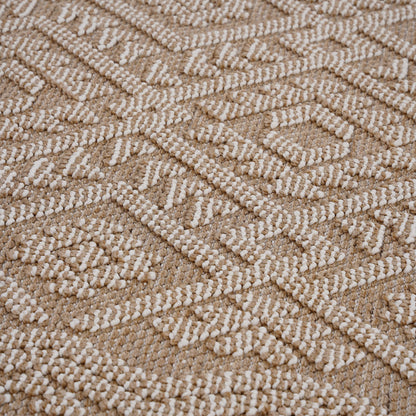 Guros A Synthetic Plush And Loop Area Rug beige and ivory textured loop pile on Tampa Home & Garden Store