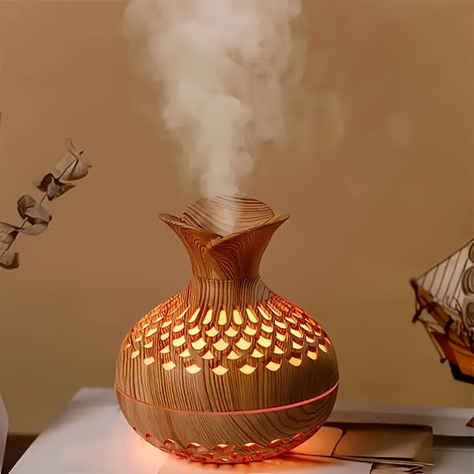 Wood Grain USB Humidifier – Essential Oil Diffuser & Lamp for Desk or Bedroom - Tampa Home & Garden Store