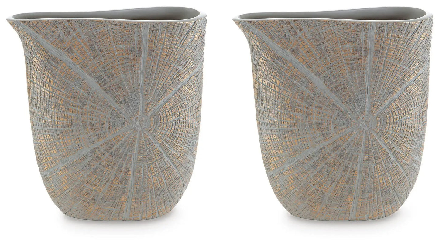 Ardenley Vase Set Of 2 With Starburst Design