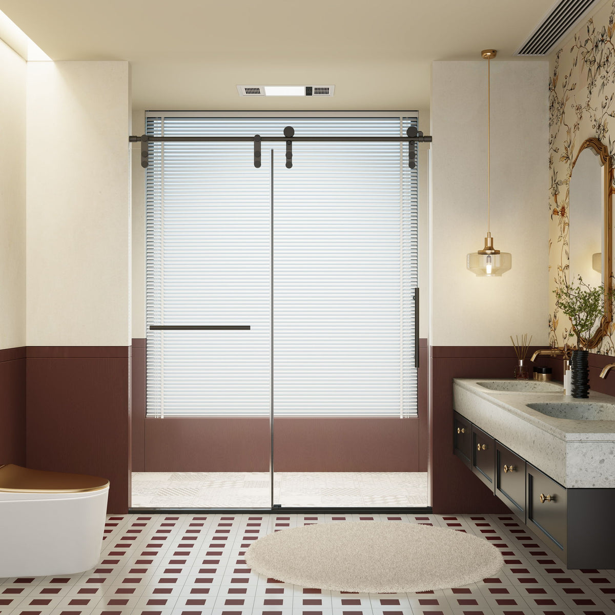 Frameless single sliding shower door with towel rail and chrome handle by HouseOfZazla on Tampa Home & Garden Store