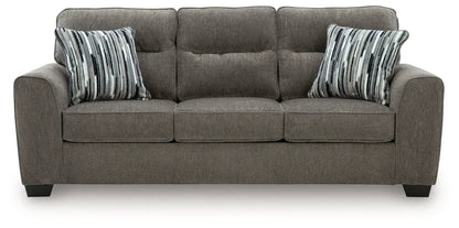 Olten gray living room sofa with 2 striped pillows on Tampa Home & Garden Store on Tampa Home & Garden Store