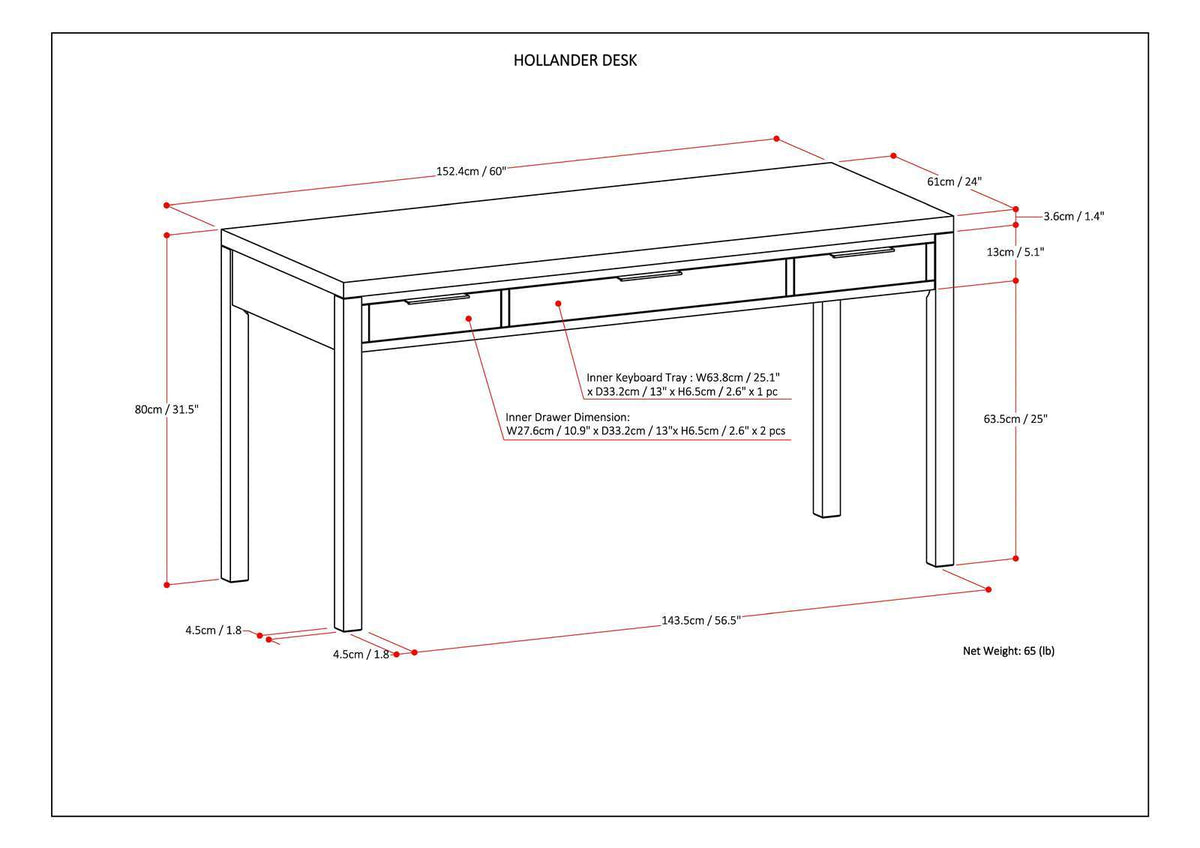 Handcrafted solid wood writing desk with two inner drawers by HouseOfZazla Hollander Desk on Tampa Home & Garden Store