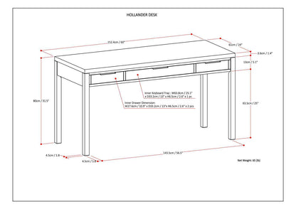 Handcrafted solid wood writing desk with two inner drawers by HouseOfZazla Hollander Desk on Tampa Home & Garden Store