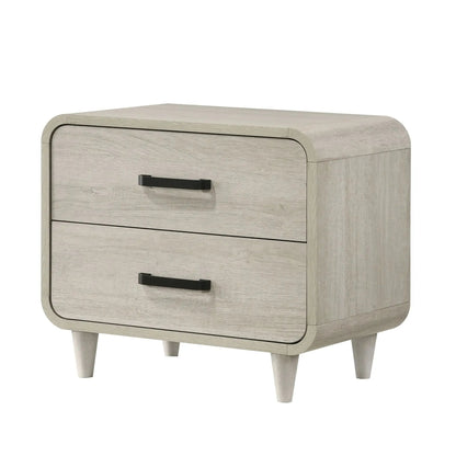 Nightstand with 2 drawers in antique white with black handles by Unique Piece Furniture on Tampa Home & Garden Store