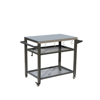Stainless 3 Shelf Grill Table with Wheels
