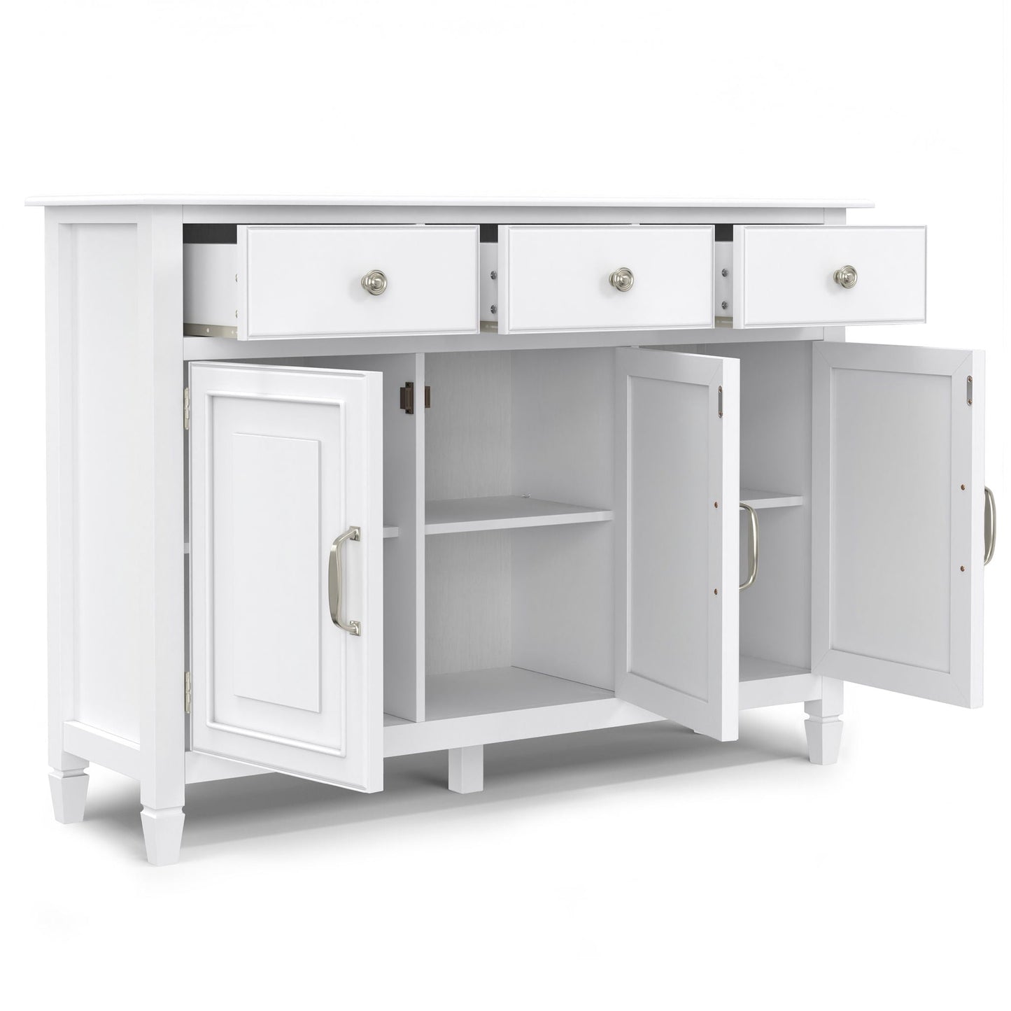 Connaught Entryway Storage Cabinet white painted wood with three top drawers by HouseOfZazla on Tampa Home & Garden Store