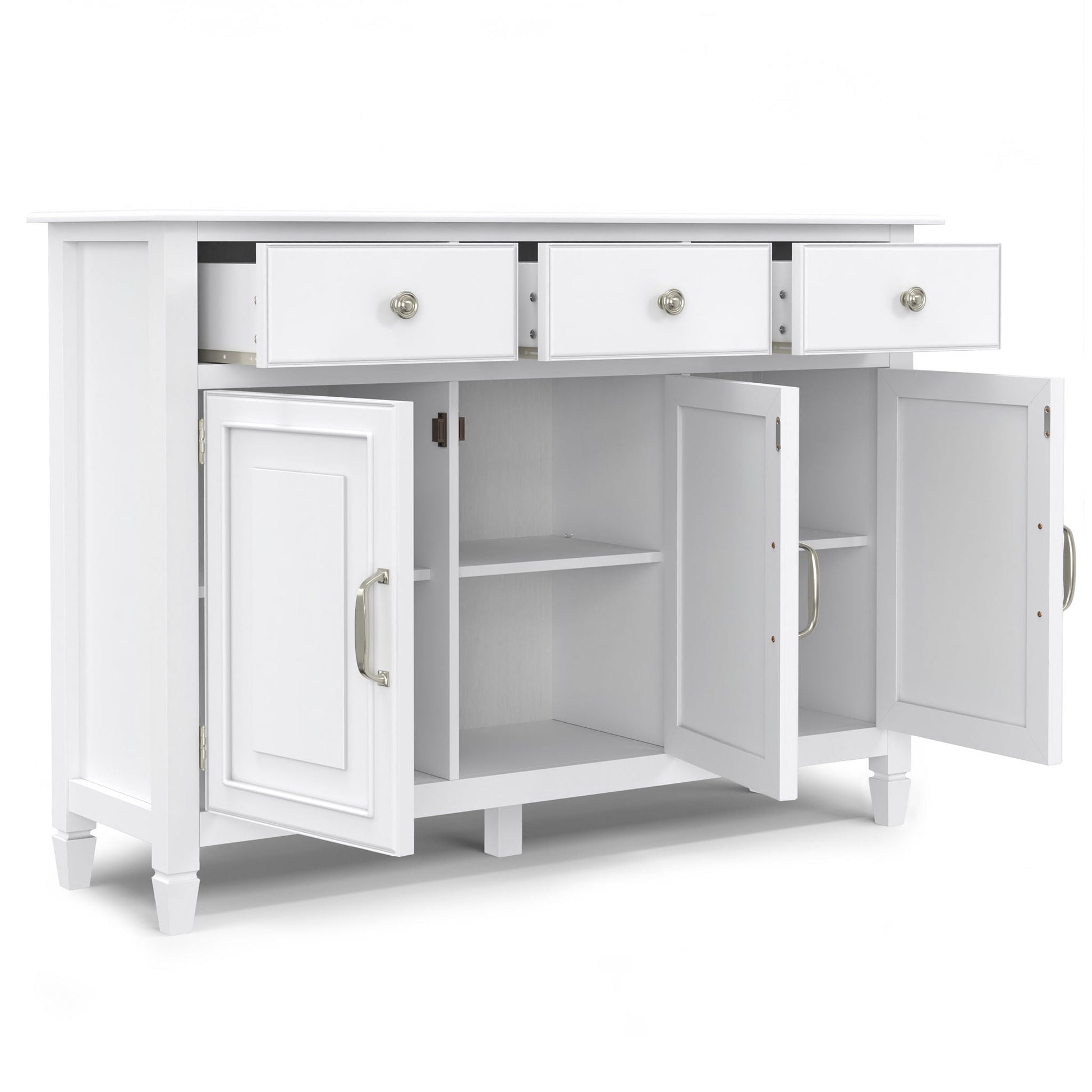 Connaught Entryway Storage Cabinet white painted wood with three top drawers by HouseOfZazla on Tampa Home & Garden Store