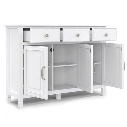 Connaught Entryway Storage Cabinet white painted wood with three top drawers by HouseOfZazla on Tampa Home & Garden Store