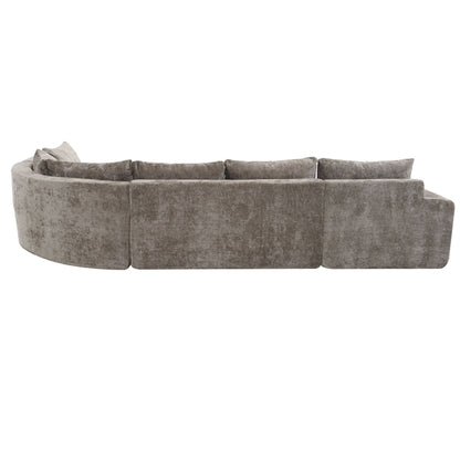Modular Cloud Sectional Sofa Set in gray fabric, U-shaped with deep seats, HouseOfZazla on Tampa Home & Garden Store