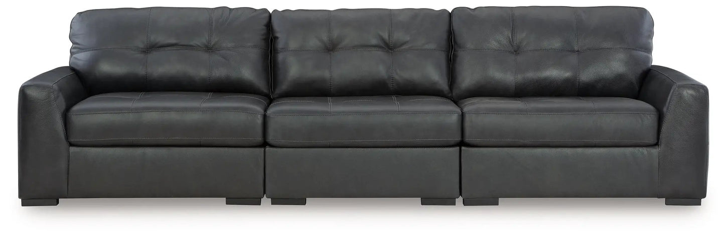 Brindley Pier Leather Sectional Sofa Tufted