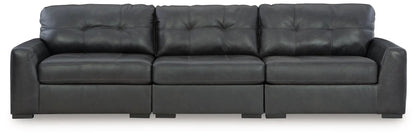 Brindley Pier Leather Sectional Sofa Tufted