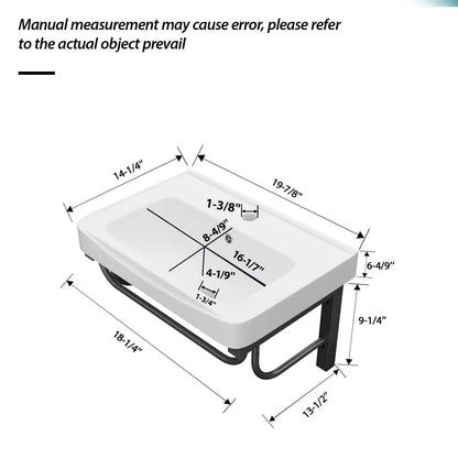 Wall Mounted Rectangular Sink With Towel Bar
