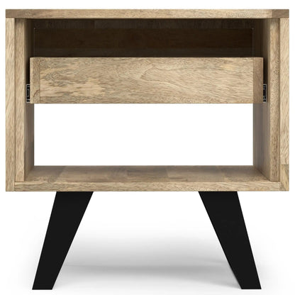 Lowry Handcrafted End Table with Acacia Drawer