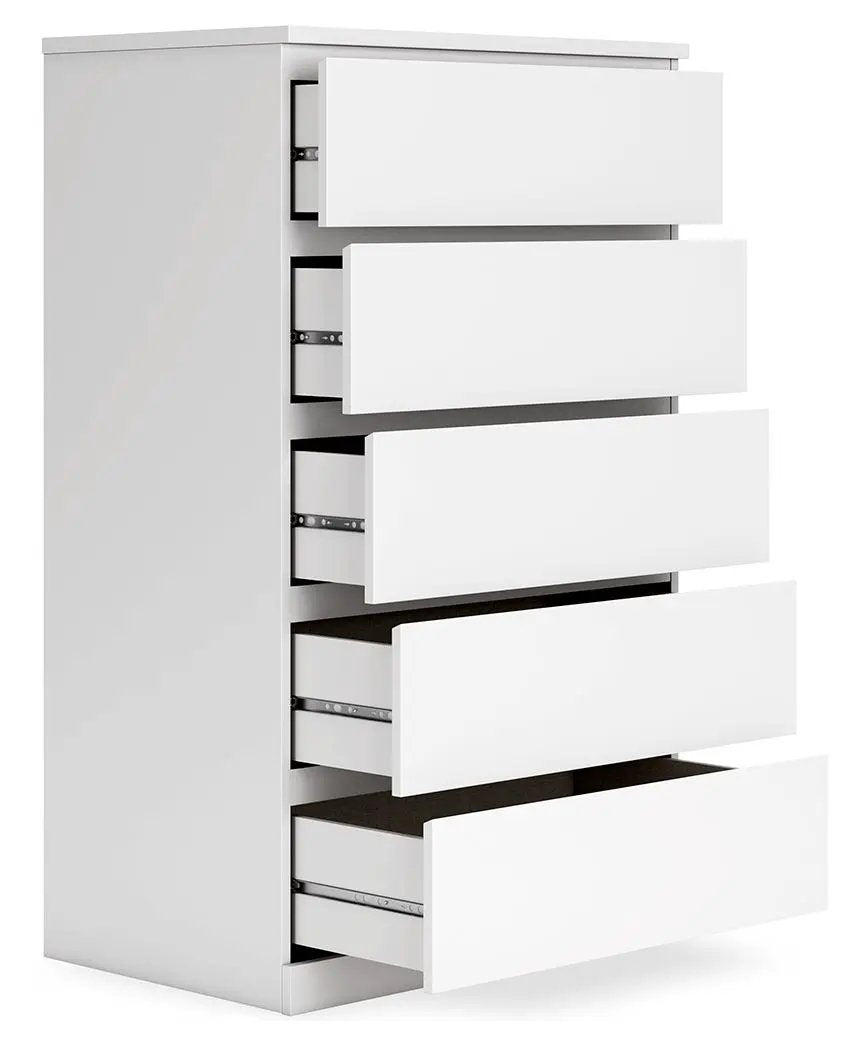 Onita Five Drawer Chest in White Finish Modern