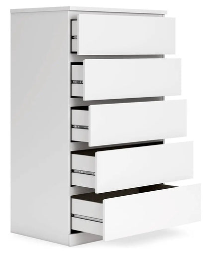 Onita Five Drawer Chest in White Finish Modern