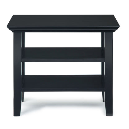 Acadian Narrow Side Table handcrafted by HouseOfZazla in black finish with lower shelf on Tampa Home & Garden Store