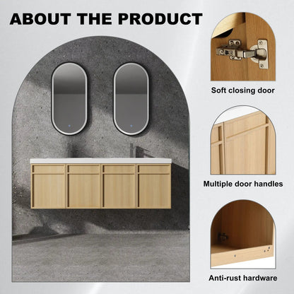 Wall-Mounted Vanity with Resin Sink Doors
