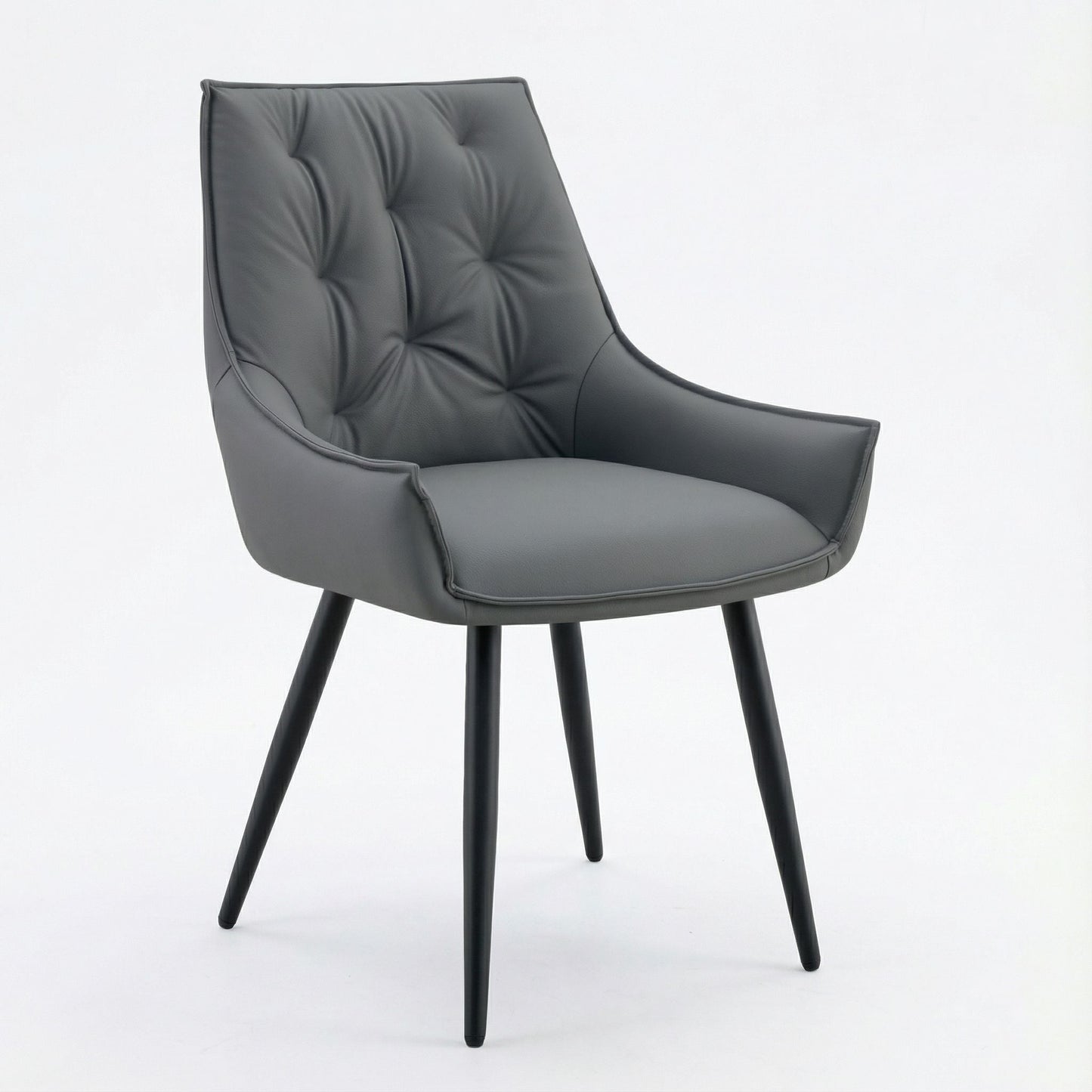 Dark Gray Flat Back Dining Chairs and Soft Touch