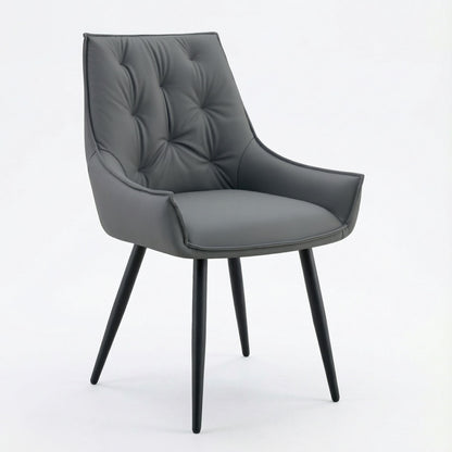 Dark Gray Flat Back Dining Chairs and Soft Touch