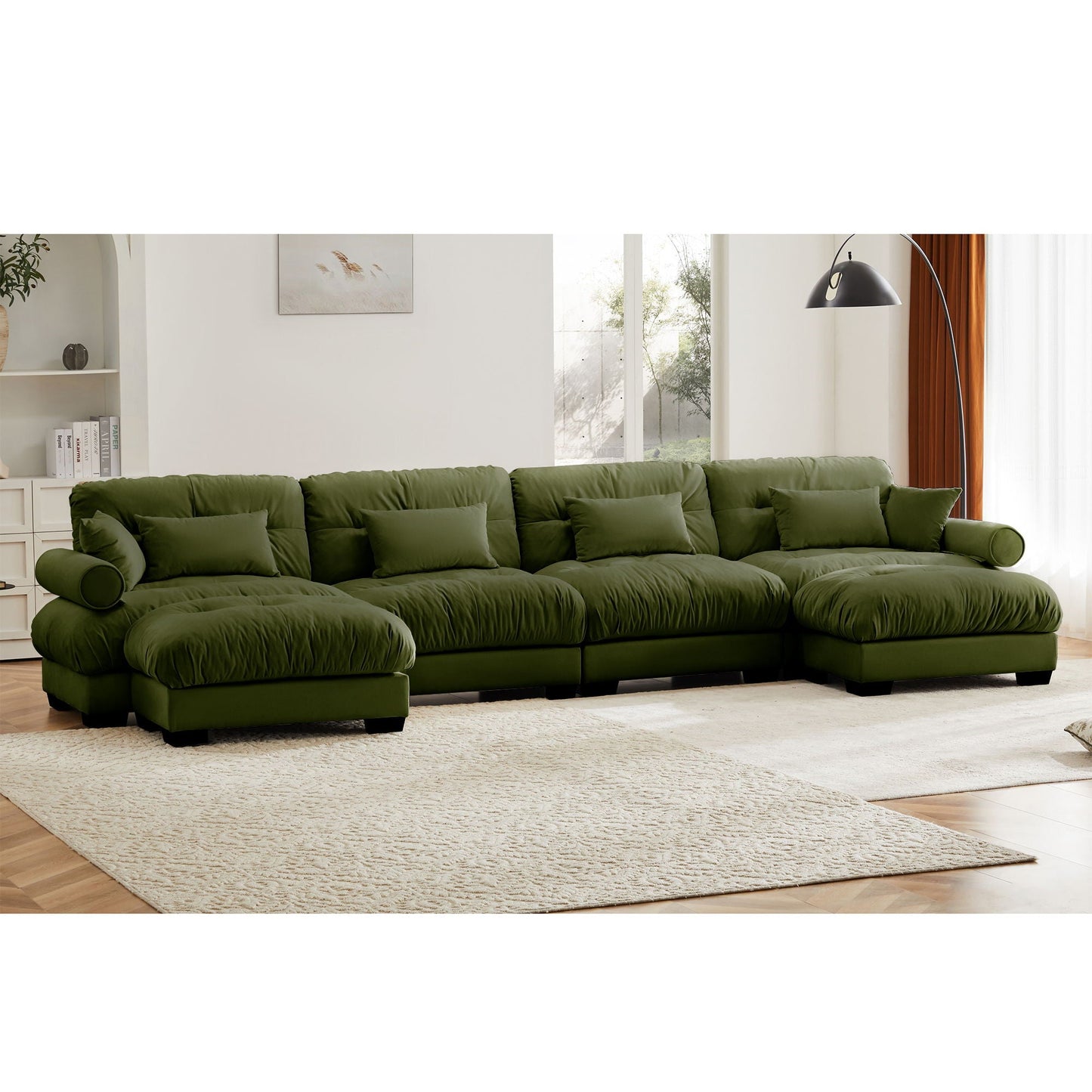 Oversized Modular Sofa with Movable Ottoman