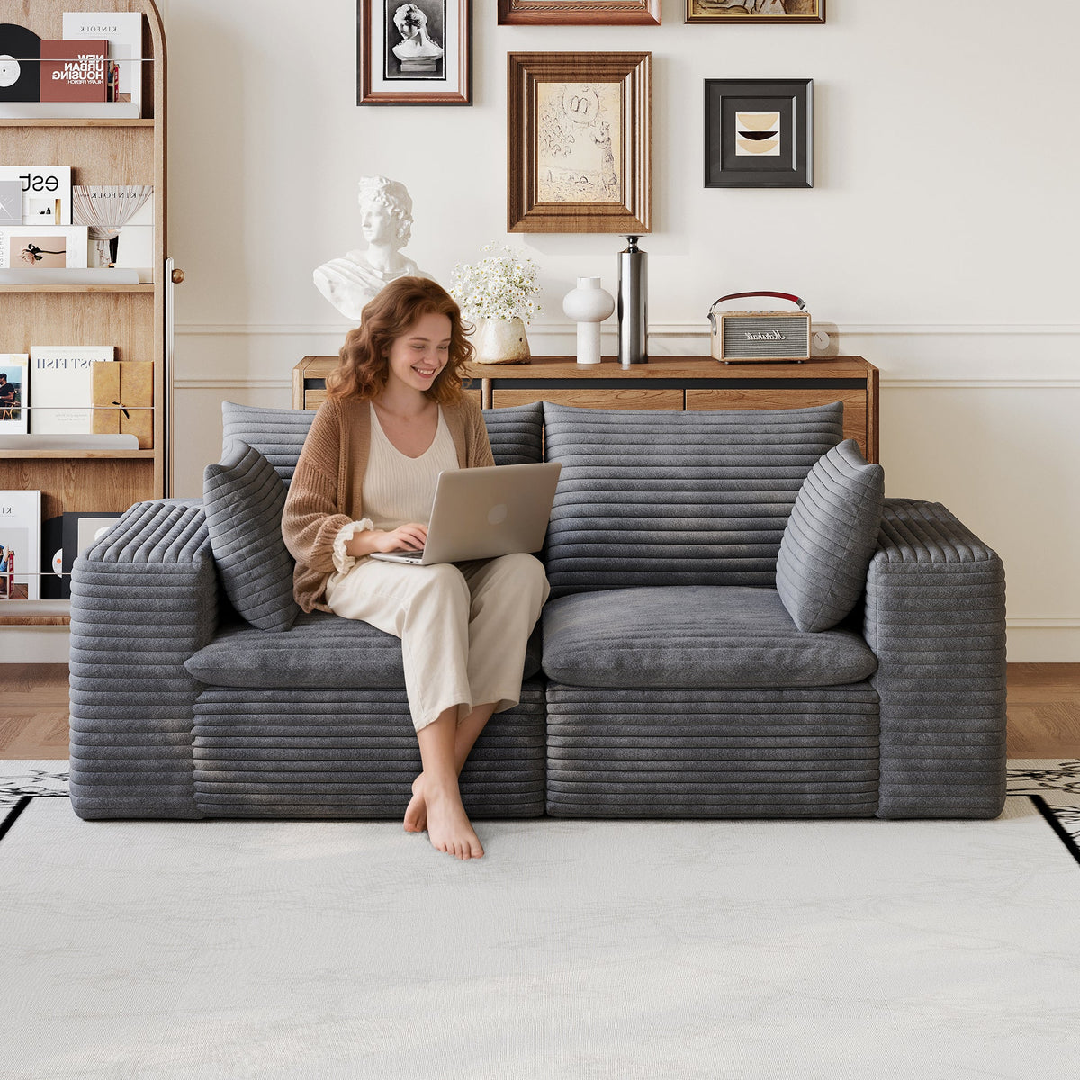 Cloud Sofa in Corduroy and Modular Fabric