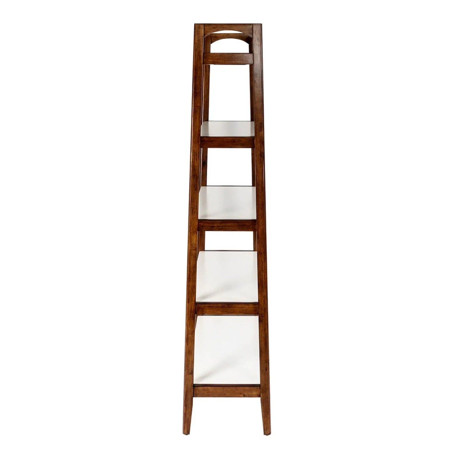 5-shelf etagere bookcase with off-white shelves and pecan frame by Unique Piece Furniture on Tampa Home & Garden Store