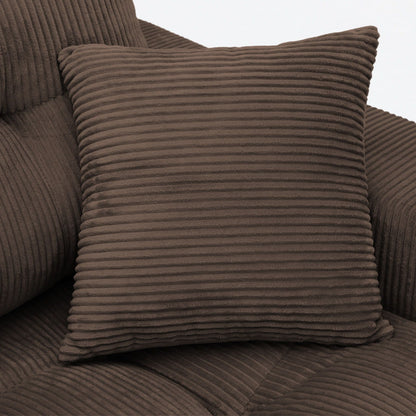 Corner Chaise L-shaped sectional sofa bed in brown corduroy by HouseOfZazla, 2-piece set on Tampa Home & Garden Store