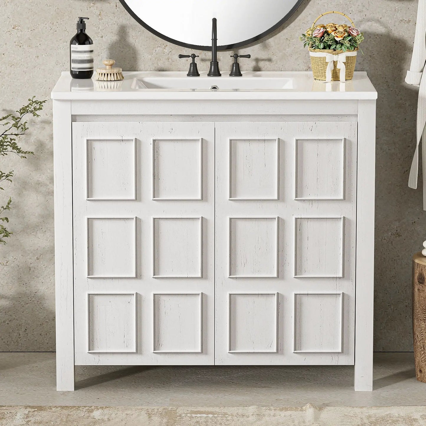 Bathroom Vanity Organizer with Sink and Cabinet
