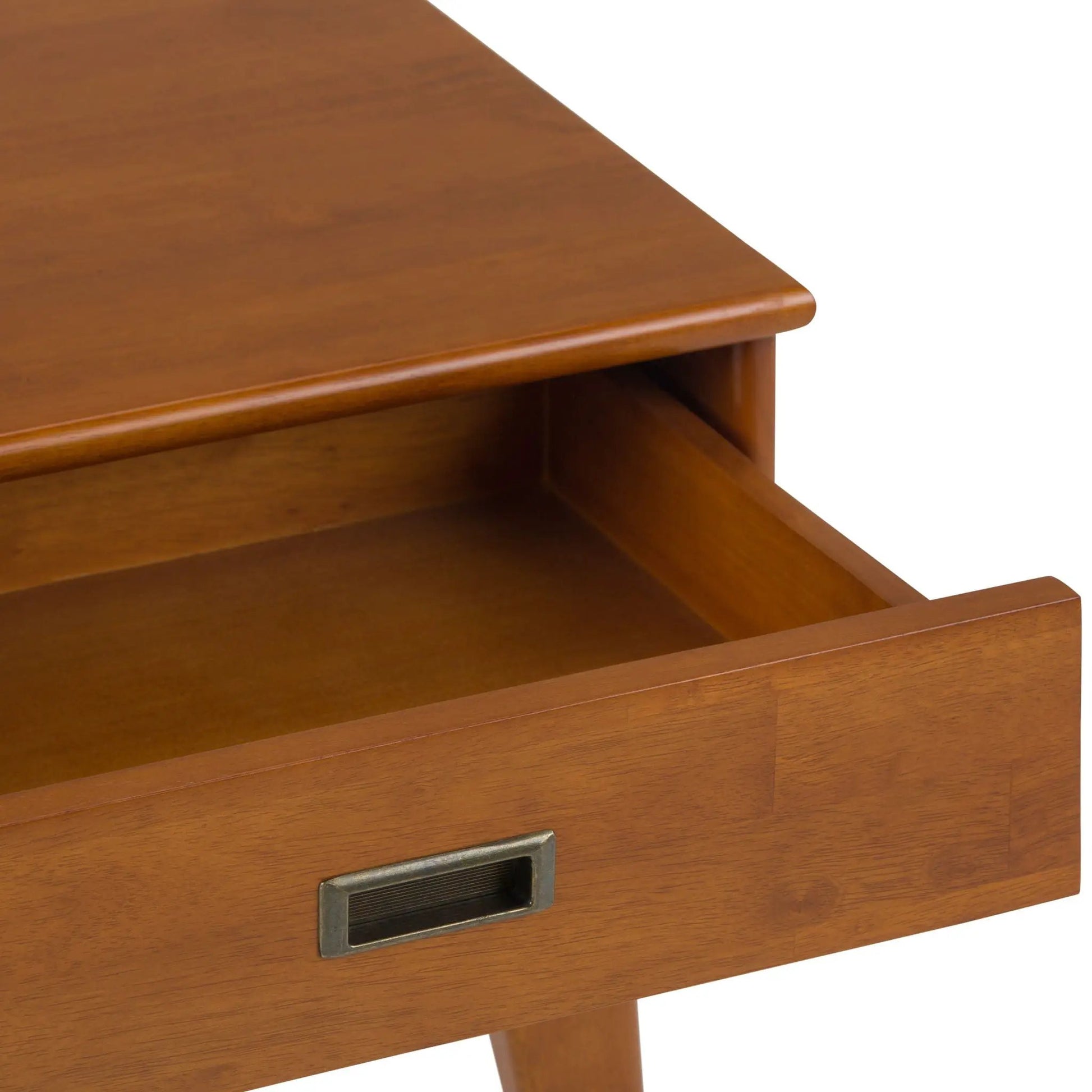 Draper end table handcrafted mid-century teak with metal drawer pull Unique Piece Furniture on Tampa Home & Garden Store