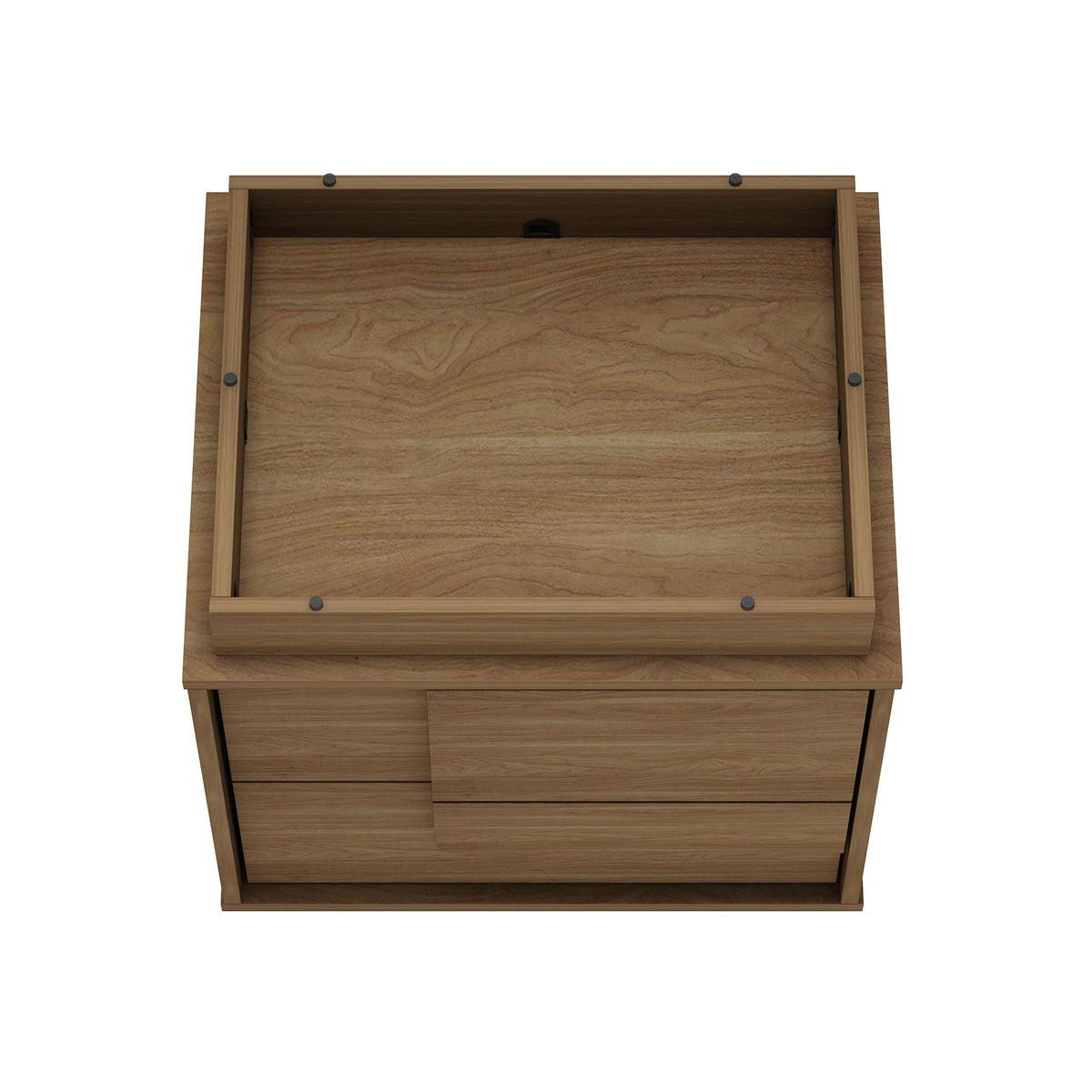 Modern nightstand with push-to-open drawers in natural wood finish HouseOfZazla accent nightstand on Tampa Home & Garden Store