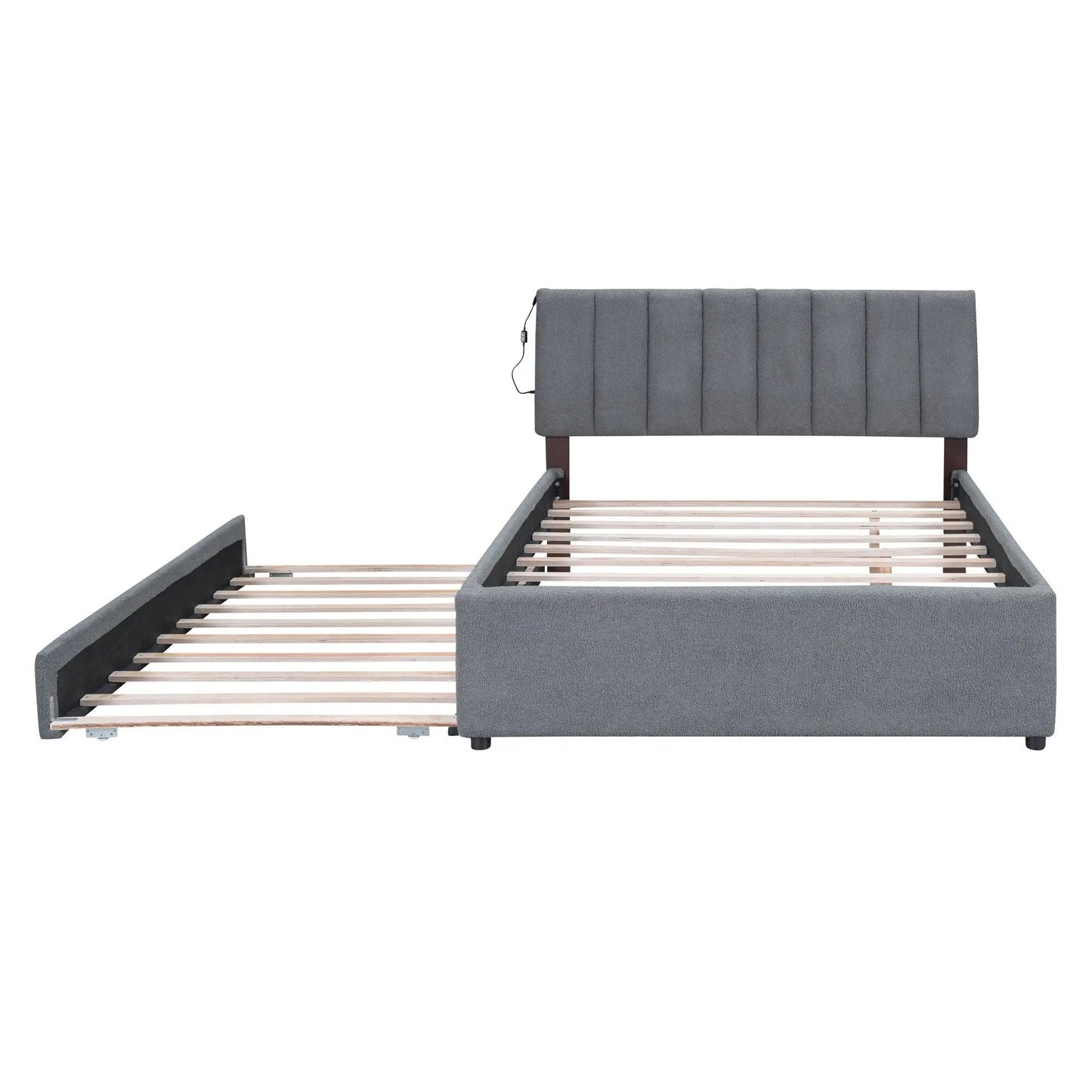 Upholstered Platform Bed With Trundle System