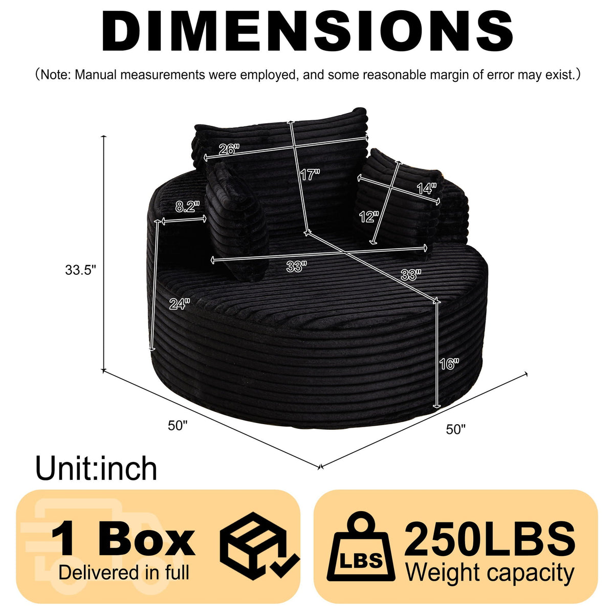 Modern single sofa with a backrest pillow