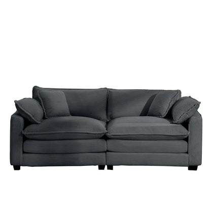 Modern 2 Seater Loveseat with 4 Pillows Elegance