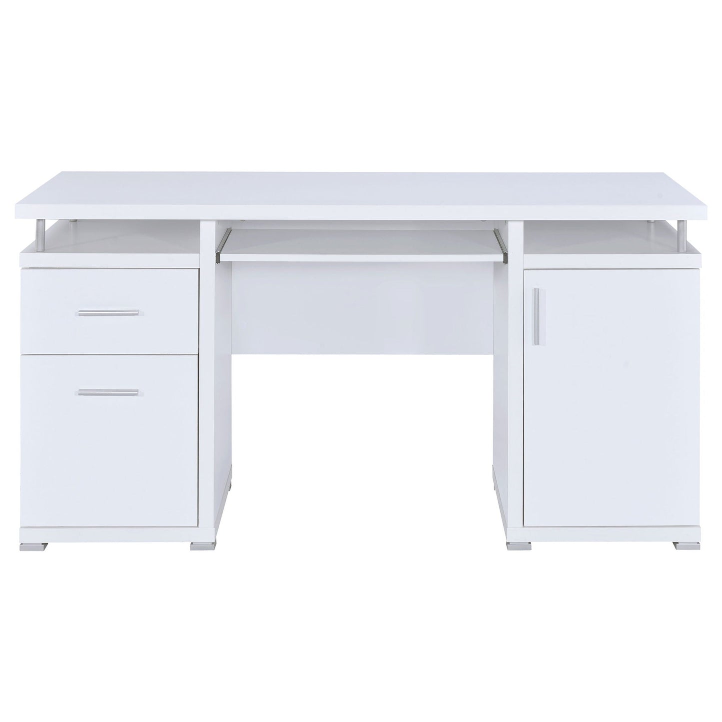 Rochelle 2 Drawer Office Desk white finish with metal handles by HouseOfZazla on Tampa Home & Garden Store